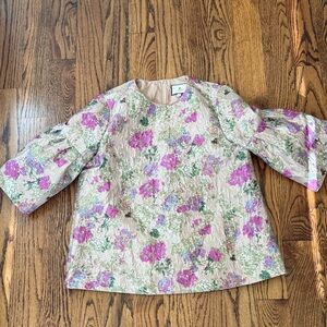 Tuckernuck Pink and Green Floral Blouse